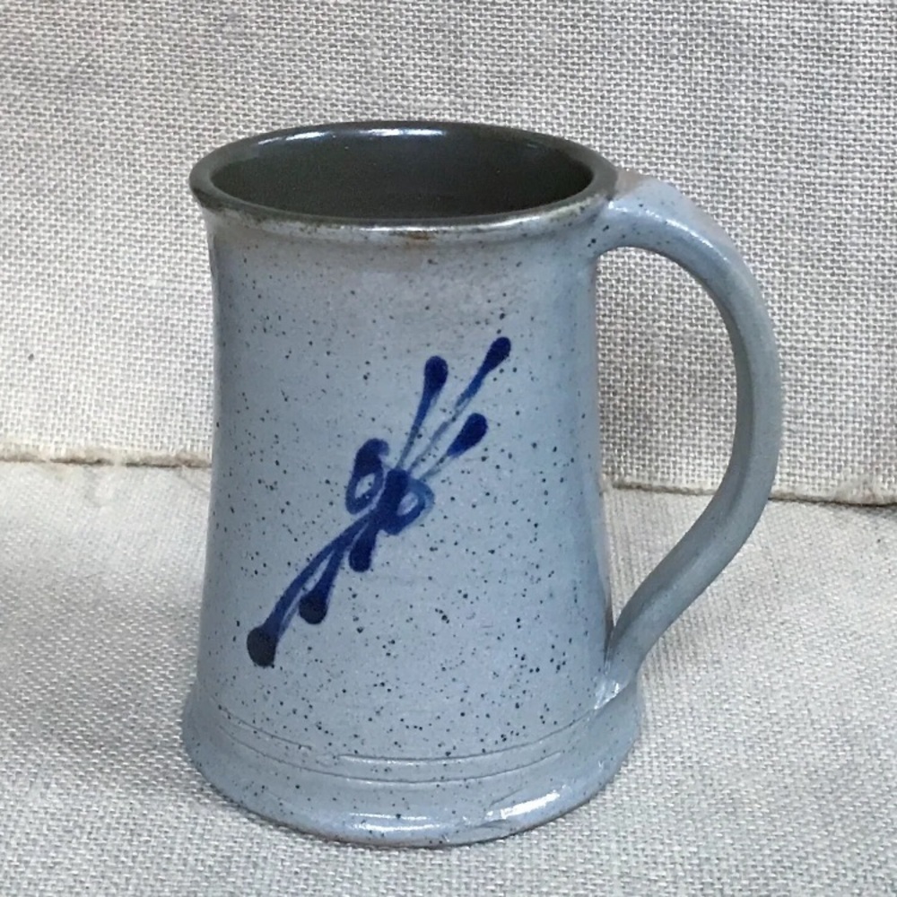 Beige Speckled Coffee Mug Cup Salt Glaze Pottery Rustic Farmhouse Cottage Core